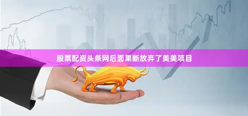 股票配资头条网后面果断放弃了美美项目
