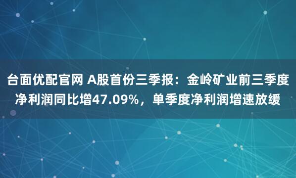 台面优配官网 A股首份三季报：金岭矿业前三季度净利润同比增47.09%，单季度净利润增速放缓